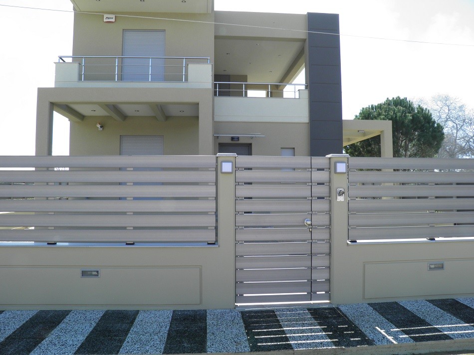 Μακεδονική MS-150 περίφραξη αλουμινίου 6 σειρών γκρι