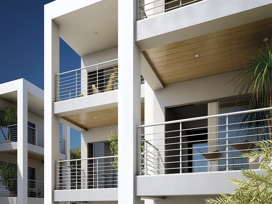 Κάγκελα αλουμινίου Inox Μακεδονική οριζόντιο εξωτερική τοποθέτηση