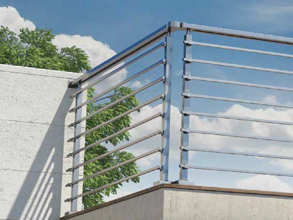 Κάγκελα αλουμινίου Inox F50 Aluminco X-Square