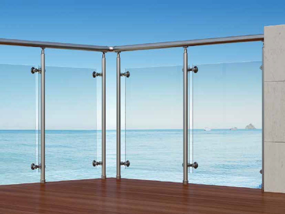 Κάγκελα αλουμινίου Inox F50 Aluminco Horizon H-Rings