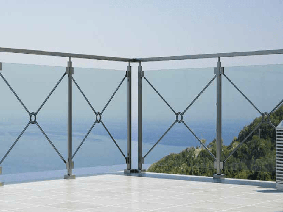 Κάγκελα αλουμινίου Inox F50 Aluminco Horizon Square X-rail