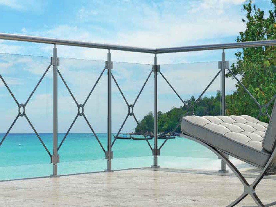 Κάγκελα αλουμινίου Inox F50 Aluminco Horizon X-Rail