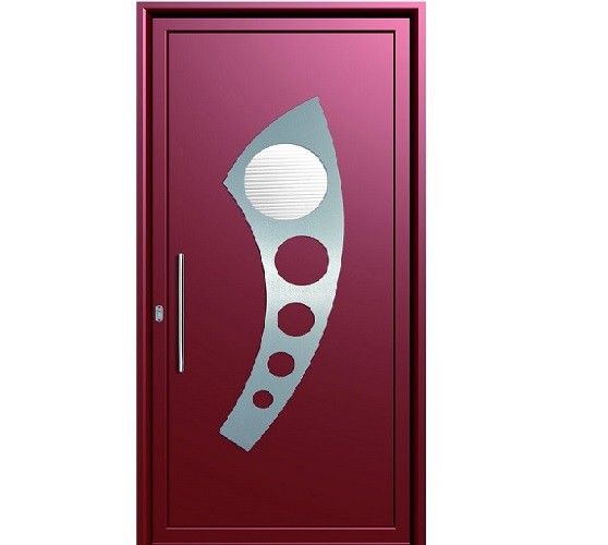 Πάνελ αλουμινίου με στοιχεία Inox και τζαμάκι Thiral 141