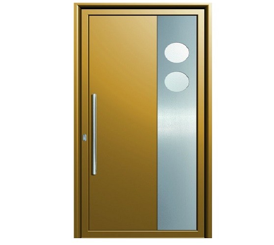 Πάνελ αλουμινίου με στοιχεία Inox και τζαμάκια Thiral 291