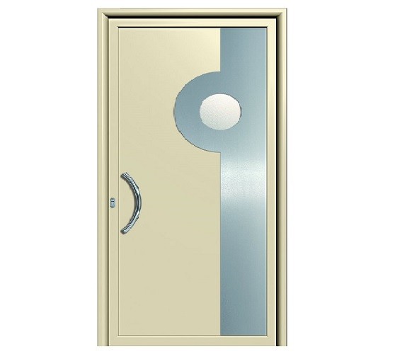 Πάνελ αλουμινίου με στοιχεία Inox και τζαμάκι Thiral 301