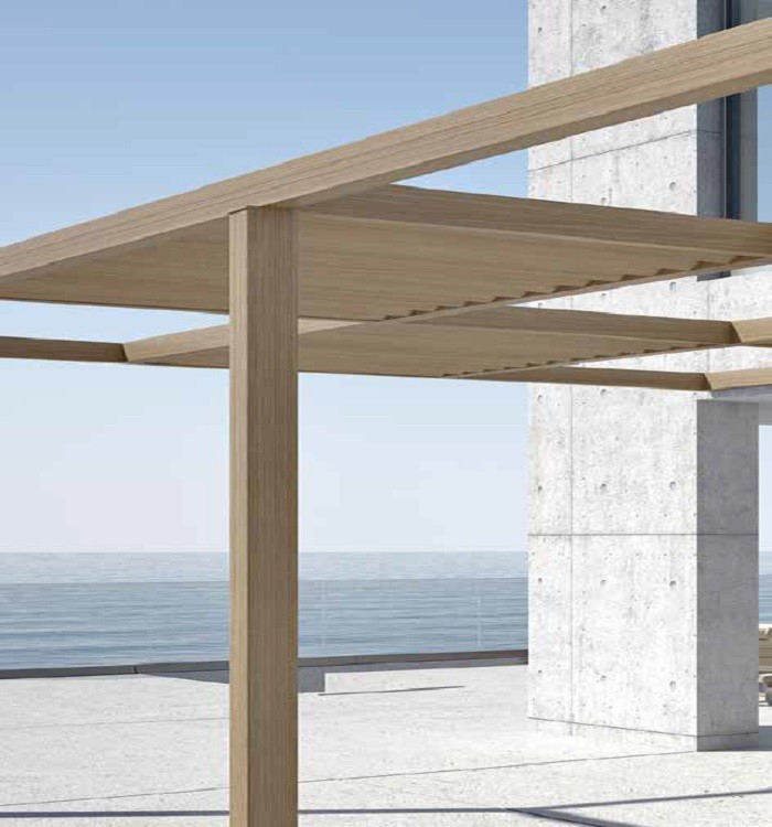 Πέργκολα Modern Aluminco με σταθερές περσίδες