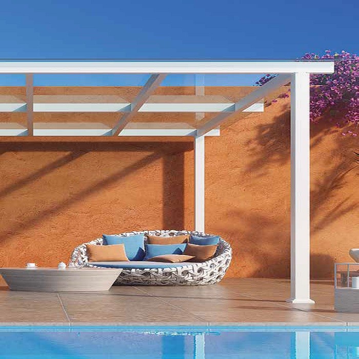 Πέργκολα Modern Aluminco με πολυκαρβονικά φύλλα